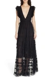 ULLA JOHNSON FIFI EMBROIDERED TULLE MAXI DRESS,HO180101