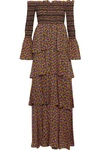 A.L.C WOMAN AMALIA OFF-THE-SHOULDER FLORAL-PRINT SILK-CREPE MAXI DRESS MULTICOLOR,US 1392478332724