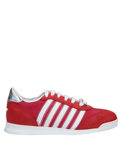 Dsquared2 20mm New Runner Suede & Nylon Sneakers In Red,white