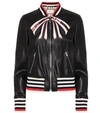 GUCCI LEATHER BOMBER JACKET,P00364506