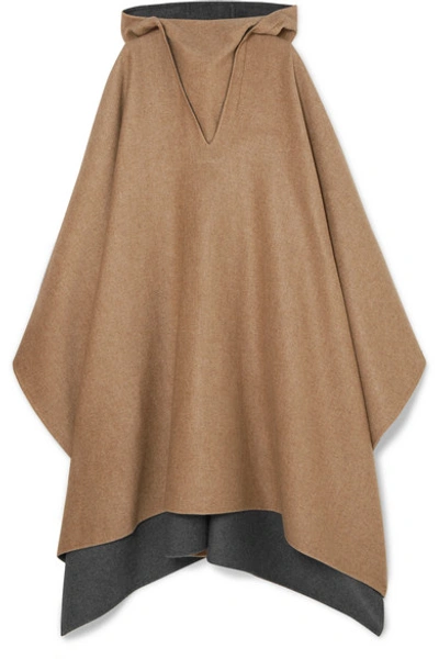 Givenchy Hooded Cashmere Poncho In Camel