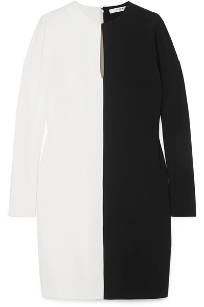 Givenchy Two-tone V-neck Shift Dress In White