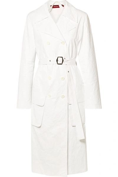 Sies Marjan Nisa Crinkled-ripstop Trench Coat In White