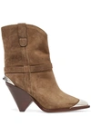 ISABEL MARANT LAMSY EMBELLISHED SUEDE ANKLE BOOTS