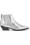 RAG & BONE Westin metal-trimmed metallic textured-leather ankle boots
