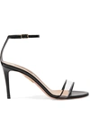 AQUAZZURA MINIMALIST 85 LEATHER AND PVC SANDALS