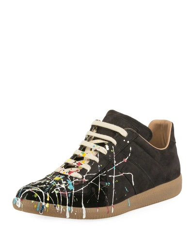 MAISON MARGIELA MEN'S REPLICA PAINT-SPLATTER SNEAKERS,PROD143670200