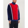 GUCCI LOGO-BADGE VELOUR AND STRETCH-JERSEY JACKET