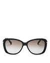 Longchamp 56mm Gradient Lens Butterfly Sunglasses - Black In Black/gray