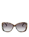 Longchamp 56mm Gradient Lens Butterfly Sunglasses - Marble Brown/ Azure In Marble Brown Azure/brown