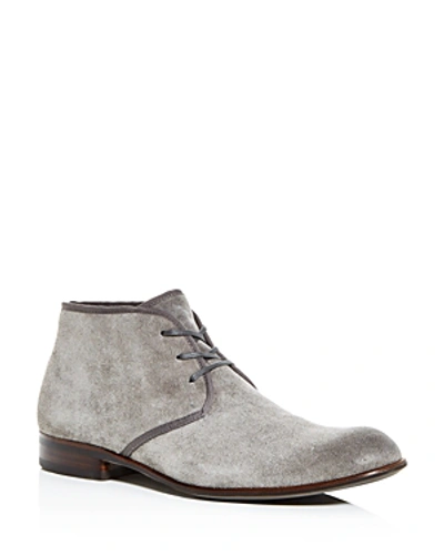John Varvatos Men's Seagher Suede Chukka Boots In Lead Grey
