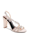 BADGLEY MISCHKA WOMEN'S FELDA CRYSTAL EMBELLISHED HIGH-HEEL SANDALS,MP4624