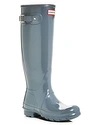 Hunter Women's Original Tall Gloss Rain Boots In Gray