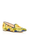 CHARLOTTE OLYMPIA WOMEN'S FLORAL-EMBROIDERED SMOKING SLIPPERS,OLV009984B-01420