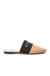 Givenchy 10mm Bedford Logo Leather Mules In Beige