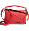 Loewe Puzzle Small Grained-leather Cross-body Bag In Scarlet