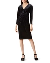 Hobbs London Emilia Twist-front Velvet Dress In Black