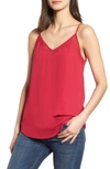 1.state Chiffon Inset Camisole In Persian Red