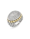 JOHN HARDY Sterling Silver, 18K Yellow Gold & Diamond Ring