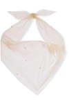 PAN & THE DREAM FAUX MOTHER OF PEARL-EMBELLISHED TULLE SCARF