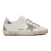 GOLDEN GOOSE GOLDEN GOOSE WHITE AND SILVER SUPERSTAR SNEAKERS