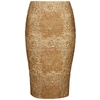 VALENTINO Gold floral-brocade pencil skirt