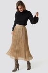 NA-KD Pleated Skirt Beige