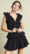 Misa Lilian Tiered Fit-&-flare Mini Dress In Black