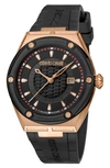 ROBERTO CAVALLI BY FRANCK MULLER SCALA AUTOMATIC RUBBER STRAP WATCH, 45MM,RV1G065P0056