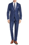 HICKEY FREEMAN CLASSIC FIT WINDOWPANE WOOL & CASHMERE SUIT,085300413BS03B072