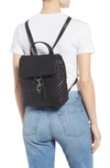 REBECCA MINKOFF EDIE QUILTED LEATHER BACKPACK - BLACK,HH18EEQB90