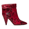 Isabel Marant Lisbo Python-effect Leather Ankle Boots In Red