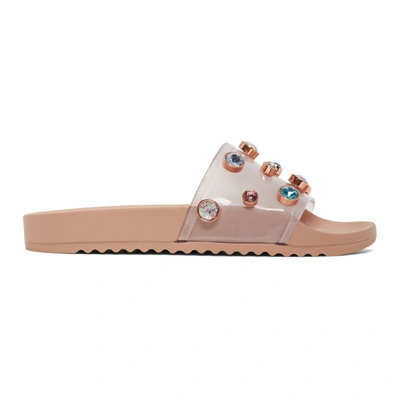 Sophia Webster Dina Crystal-embellished Slides In Pink