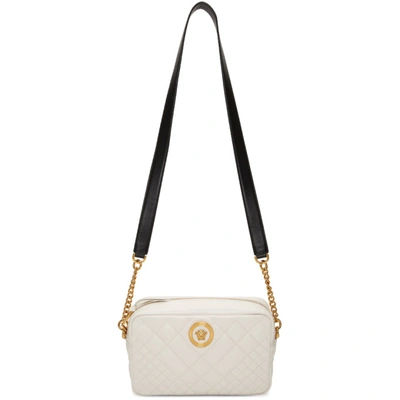 Versace Tribute Quilted Leather Camera Bag - White