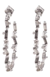 ALEXIS BITTAR CRYSTAL BAGUETTE HOOP EARRINGS,AB84E011