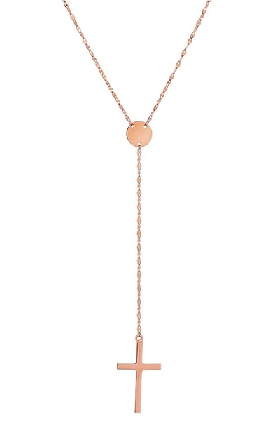 Lana Jewelry Crossary Y-necklace In Rose Gold