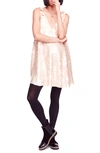 Free People Penelope Glitter Disc Sequin Swing Dress In Peach