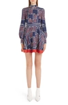 VALENTINO PUZZLE PRINT SILK TWILL DRESS,RB3VAKT54ER