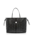 MCM MCM BLACK VISETOS LARGE REVERSIBLE LIZ SHOPPER,10777128