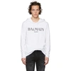 BALMAIN BALMAIN WHITE LOGO HOODIE