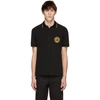 VERSACE VERSACE BLACK AND GOLD ROUND MEDUSA POLO
