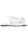 N°21 N°21 WOMAN KNOTTED LEATHER SLIDES WHITE,3074457345619424198