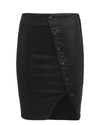 RTA Jolene Buttoned Glaze Mini Skirt,WH8134511BKG2 JOLENE BLK