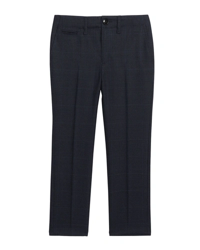 Burberry Teo Wool Straight-leg Pants In Blue