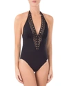 LISE CHARMEL AJOURAGE COUTURE PLUNGING ONE-PIECE SWIMSUIT,PROD143780022