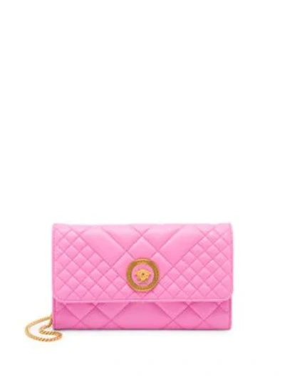 Versace Quilted Icon Evening Bag In Pink
