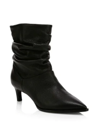 Aquatalia Maddy Slouchy Leather Boots In Black