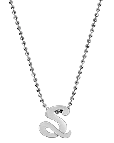Alex Woo Little Autograph Initial Pendant Necklace In Sterling Silver, 16 In Silver/s