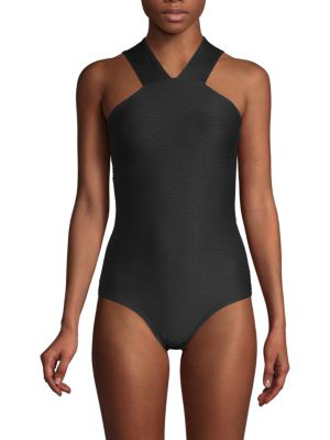 shoshanna high neck one piece