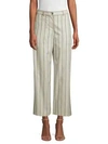 LAFAYETTE 148 Fulton Cropped Wide Leg Striped Trousers